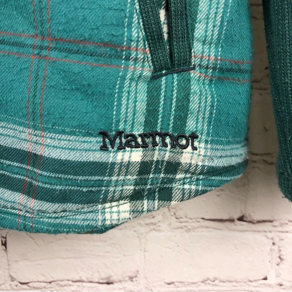 Marmot Green Plaid Shirt Jacket Women's Sz Medium - Picture 5 of 6